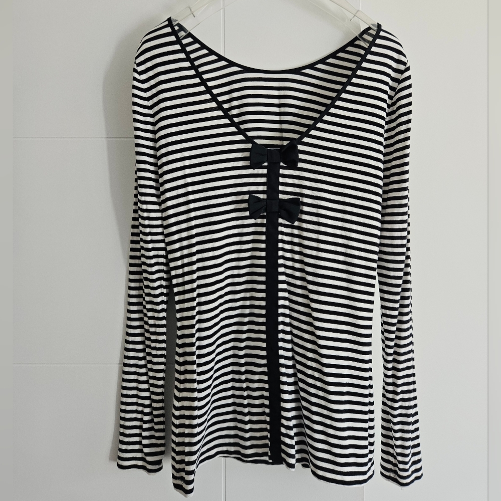 ✨️💲⬇️ Jacob S Chic Low Back Bows Nautical Festive LS top